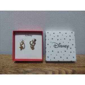 Disney MICKEY ICON Gold Tone MICKEY MOUSE Loop EARRINGS With Dangle Mickey NIB